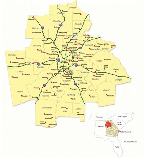 29 counties | Atlanta map, Metro atlanta, Map