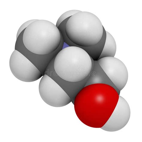 Dimethylaminoethanol (dimethylethanolamine, DMEA, DMAE) Molecule. 3D ...