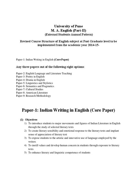 MA Part II English External Syllabus | PDF | Linguistics | Cultural Studies