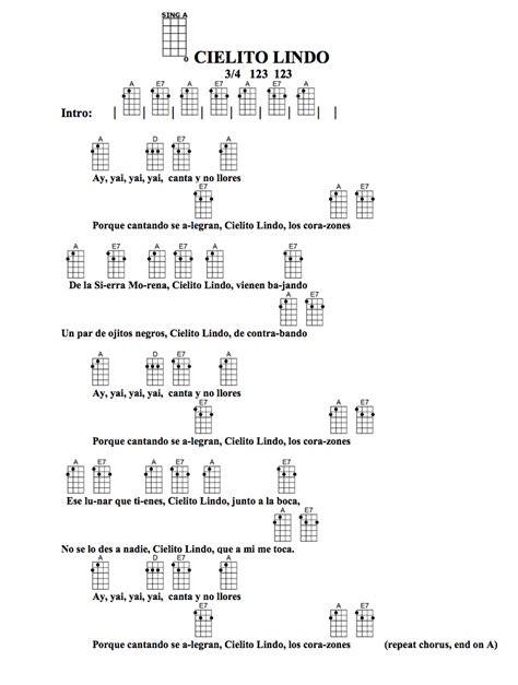 cielito lindo, ukulele | Canciones de ukelele, Cielito lindo, Ukelele