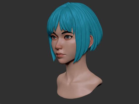 Female Anime Head #2 3D Model $15 - .ztl .obj - Free3D