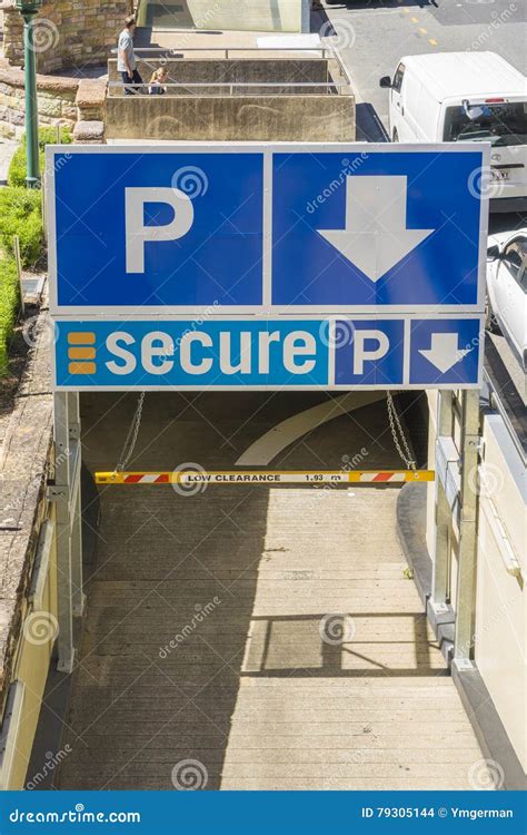 Entrance of Secure Parking in Brisbane Editorial Stock Image - Image of transportation, street ...