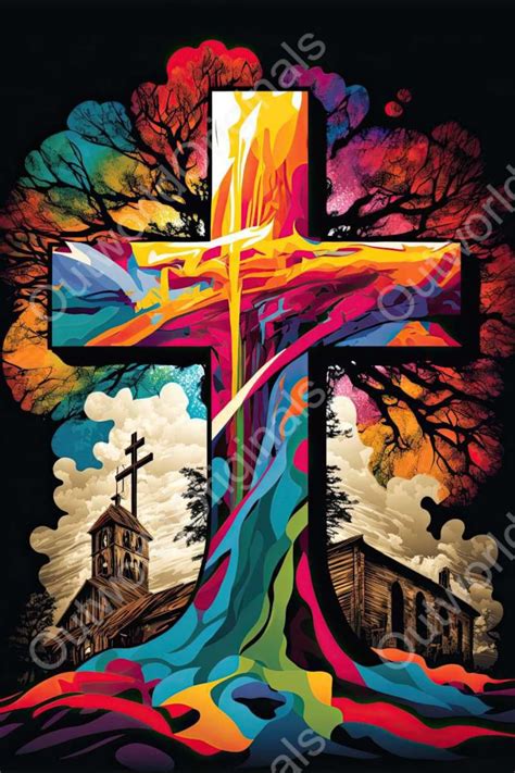 HOLY SACRED CROSS Unique Digital Art Digital Print God Jesus Christian ...