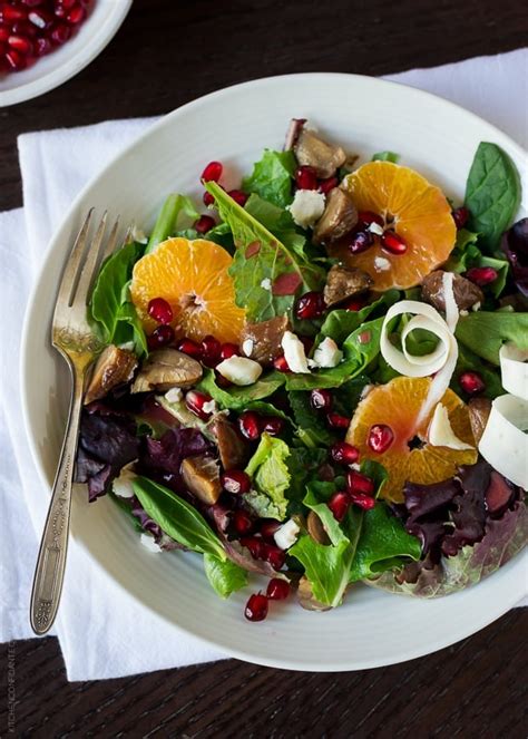 Chestnut Salad with Pomegranate Dressing | Kitchen Confidante