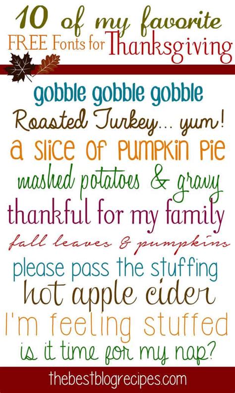 10 FREE Fonts for Thanksgiving | The Best Blog Recipes