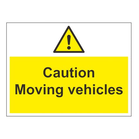 Caution Moving Vehicles Safety Sign - Hazard & Warning Sign from BiGDUG UK