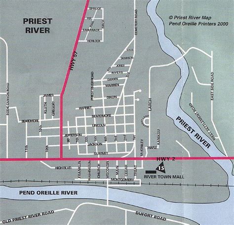 Priest River Idaho : Priest River Downtown Map