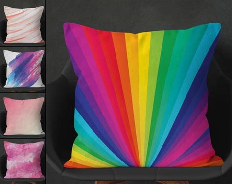 Pink Decorative Pillows Rainbow Throw Pillow Rainbow | Etsy