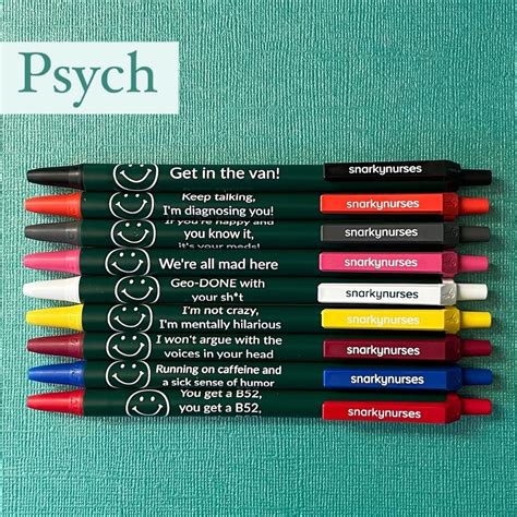 Psych Snarky Pens Black Ink Pens for Nurses Nurse - Etsy