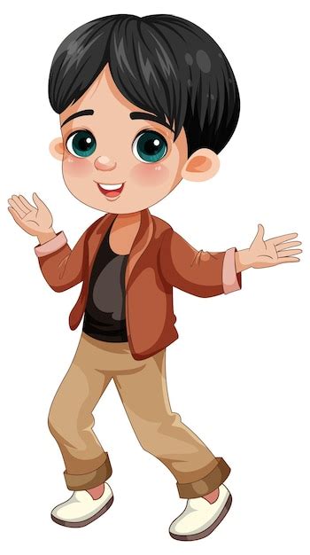 Free Vector | Cheerful Boy Cartoon Character