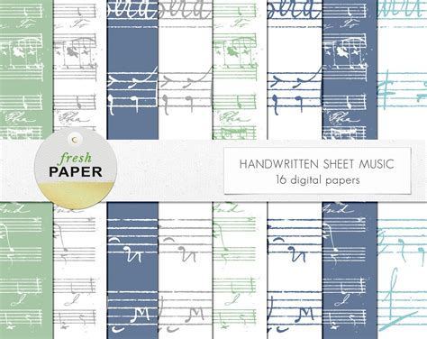 Sheet Music Digital Paper, Music Digital Paper, Music Notes Digital ...