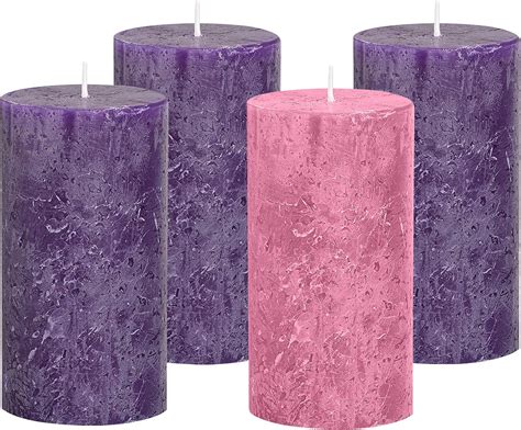 Amazon.com: Advent Candle Set of 4 – Rustic Style – Pillar Advent Candles - Made In the USA ...