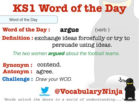 KS1 Word of the Day – Vocabulary Ninja