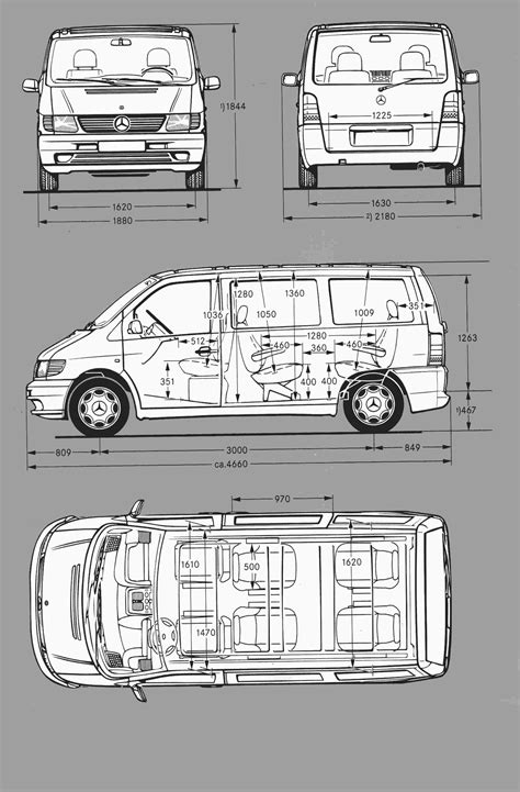 Mercedes-Benz Vito Blueprint - Download free blueprint for 3D modeling