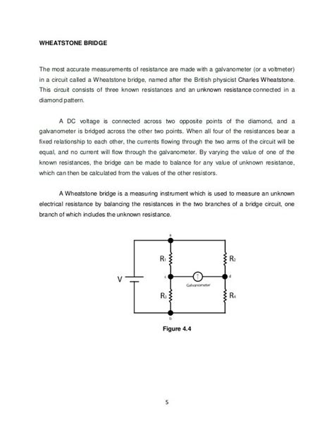 THEVENIN’S THEOREM AND WHEATSTONE BRIDGE experiment 4