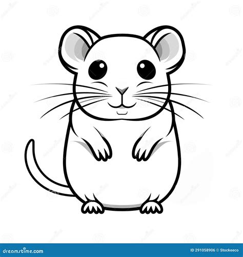 Black and White Gerbil Image: Svg Style with Clean Lines Stock ...