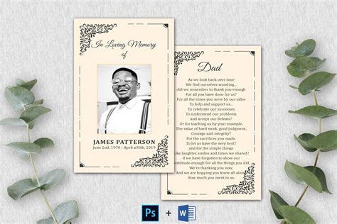 Editable Funeral Prayer Card Template | Printable Memorial Prayer Card | Obituary Card ...