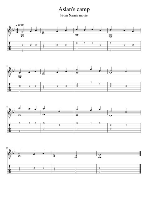 Aslan's camp Sheet music for Guitar (Solo) | Musescore.com