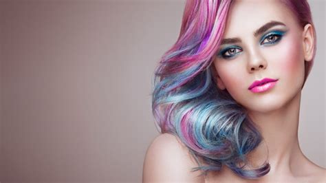 Beauty fashion model girl with colorful dyed hair Stock Photo 04 free download