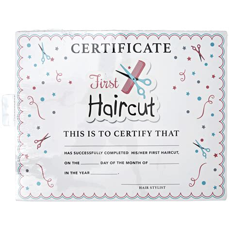 First Haircut Certificate Printable