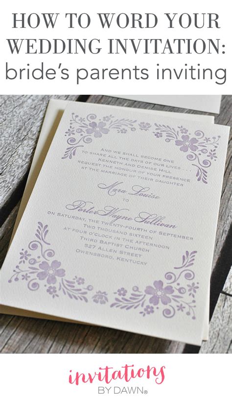 Wedding Invitation Wording Both Parents How To Word Your Wedding Invitations Brides Parents ...