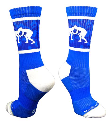 Fighting Wrestlers Crew Socks (Royal/White, Medium) - Walmart.com