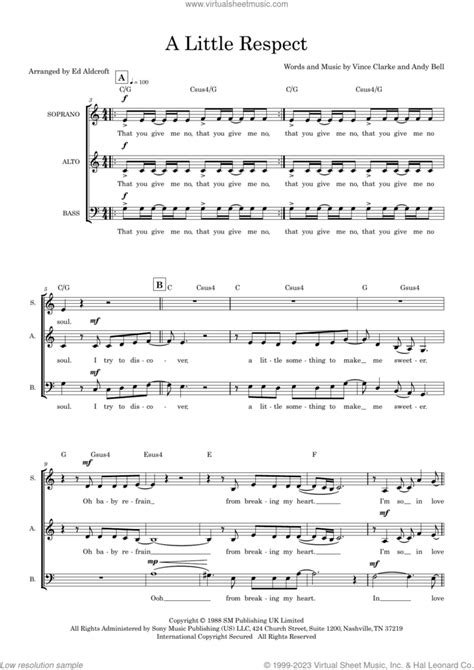 A Little Respect (arr. Ed Aldcroft) sheet music for choir (SAB: soprano, alto, bass)