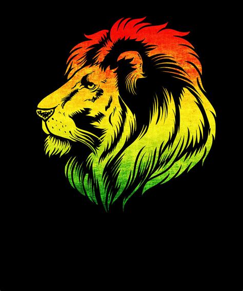 Reggae Music Lion Jamaican Flag Rasta Rastafari Digital Art by Mercoat UG Haftungsbeschraenkt ...