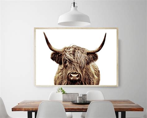 Highland Cow Wall Art Highland Cow Print Cow Canvas Buffalo | Etsy