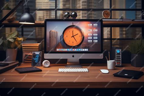 Premium Photo | Minimalist desk setup with advanced productivity ...