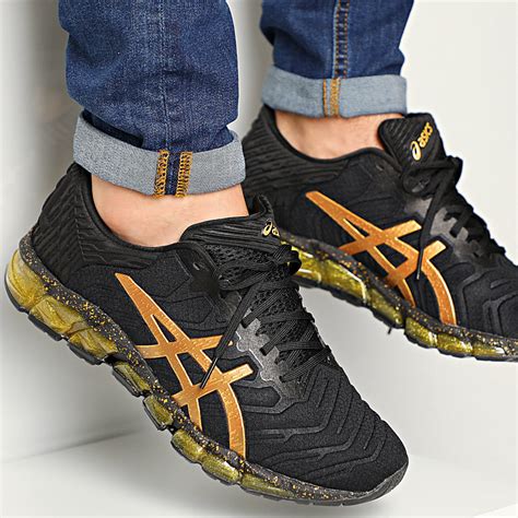 Asics - Baskets Gel Quantum 360 5 1021A451 Black Pure Gold - LaBoutiqueOfficielle.com