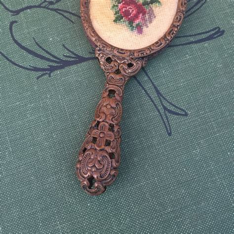 Vintage 1940s Petite Hand Mirror, Antique Small Hand Mirror, Vintage Vanity Accessories, Vintage ...