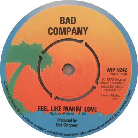 Bad Company - Feel Like Makin' Love (blue rim palm tree label, Vinyl ...