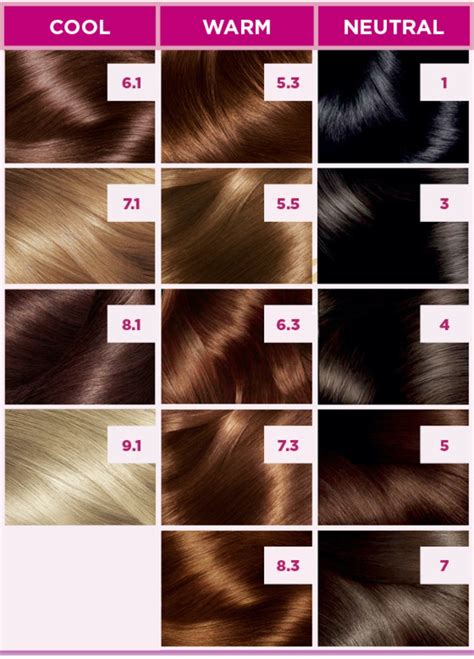 Loreal Excellence Hair Colour Shades Chart
