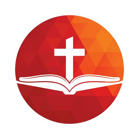 Book church logo design icon. Bible Church logo design vector. Cross and Holy Bible logo ...