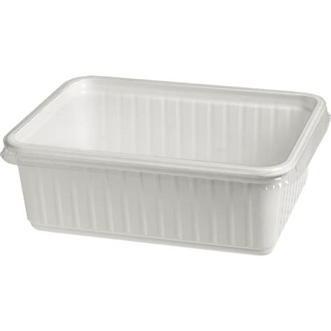 Container, PS, kilo container with lid , 183x135x63mm, white/Transparent. (015290), Neutraal ...