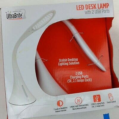 UltraBrite LED Desk Lamp with 2 USB Ports - SL9067-2 847502003890 | eBay