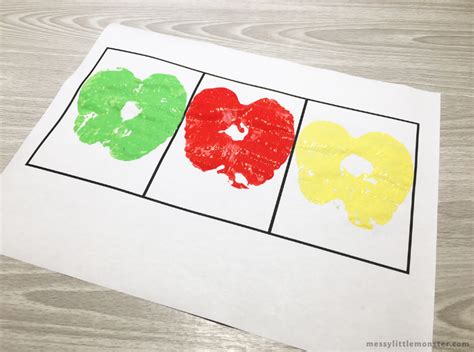 Apple Stamping Pop Art for Kids - Messy Little Monster