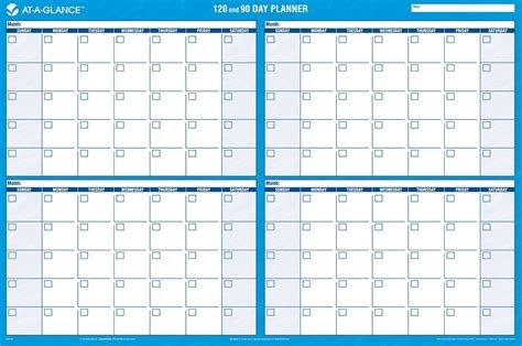 90 Day Printable Calendar