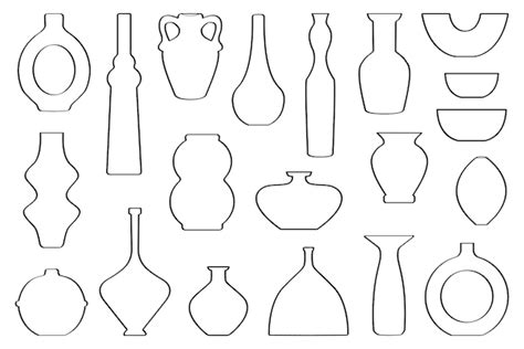 Premium Vector | Set of ceramics modern vase shapes