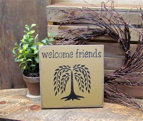 Welcome Friends, Wooden Welcome Sign – Woodticks Wood'n Signs