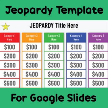 Interactive Game: Rainbow Jeopardy Template for Google Slides | TpT