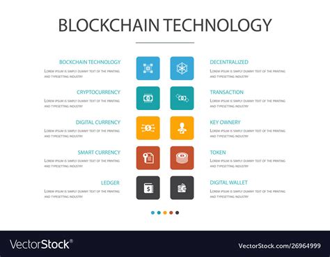 Blockchain technology infographic 10 option Vector Image