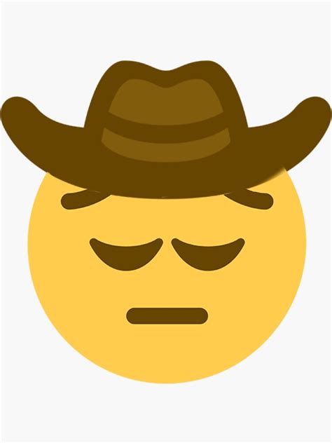 "Pensive Cowboy Meme Emoji" Sticker for Sale by BillNyeIsDope | Redbubble