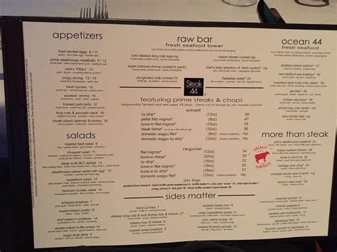 Menu at Steak 44 pub & bar, Phoenix