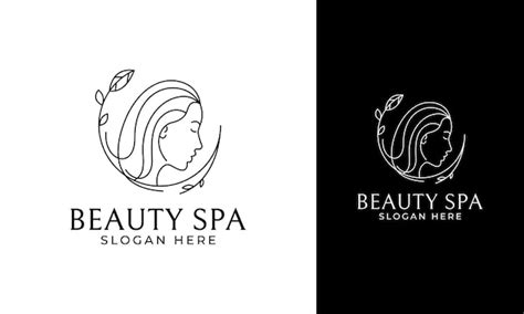 Premium Vector | Minimalist beauty spa logo design with face and hair ...