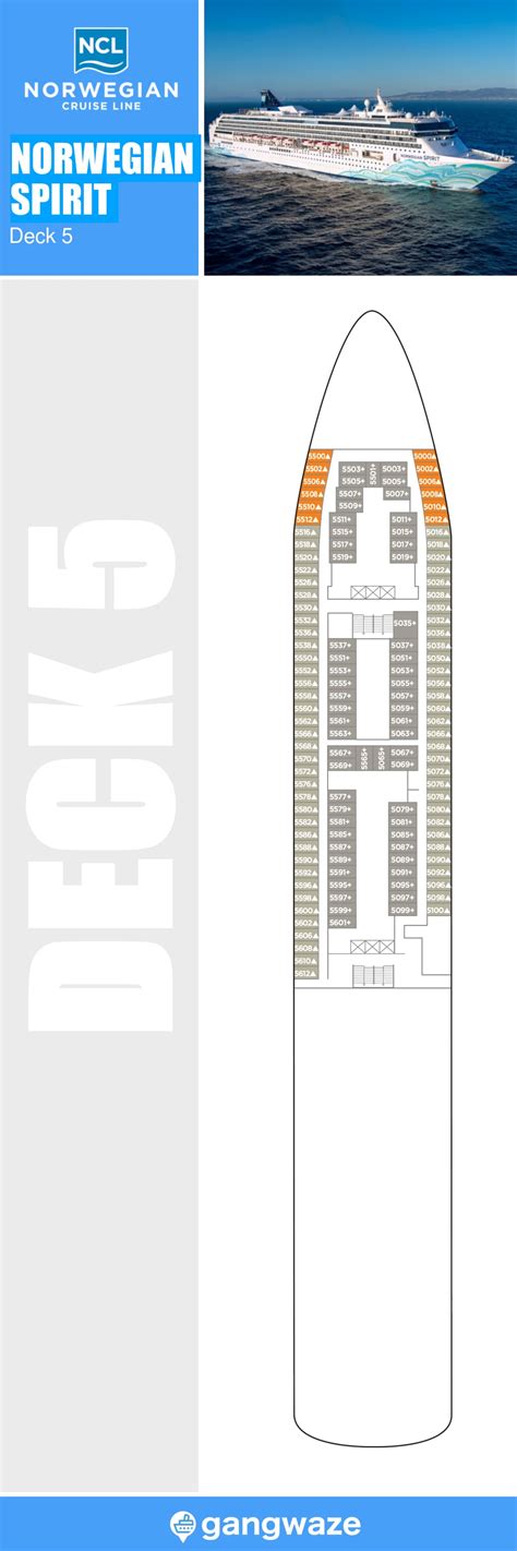 Norwegian Spirit Deck 5 - Activities & Deck Plan Layout