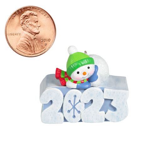 2023 Miniature A SNOWY 2023 Miniature Hallmark Christmas Ornament - Hooked on Hallmark Ornaments