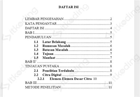 Contoh Daftar Isi Dalam Skripsi - Satu Trik