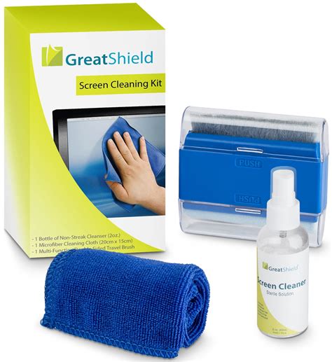 GreatShield LCD Touch Screen Cleaning Kit with Microfiber Cloth, Brush, Cleaner Wipes Spray ...